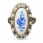 Vintage blue floral ring Size 8 Photo 0