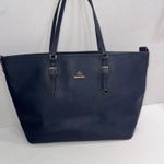 Rowallan Large Old Money Minimalist Navy Blue Canvas Tote Purse Photo 0