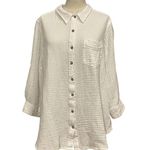 Caffe Marrakesh Solid White Casual Button Down Shirt White Size 3X Photo 0