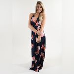 L'ATISTE By Amy Spaghetti Straps Floral Faux Wrap Plunging Backless Maxi Dress S Photo 1