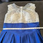 Women’s High Low Blue & White Formal Party Wedding Guest Satin Dress Size XL Photo 6
