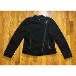 Montana Co Women’s Small Blackberry Crochet Knit Raw Hem Asymetrical Moto Black Photo 2