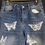 SheIn Women's Blue Butterfly Jeans/Straight Leg Sz4 SKU 4030 Photo 1