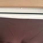 Elegant Chocolate Brown with White Trim Women's Leggings Photo 1