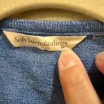 Soft Surroundings Blue Pullover Top Long Sleeve Zipper Front Women's Photo 1