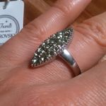Peridot Color Swarovski Crystal Stainless Steel Celestial Fern Ring (Size 7) Photo 1