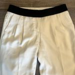 EXPRESS Women’s Stylish Off White Pants with Black Waistband Size 6 Photo 1