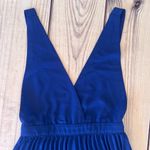 superdown  Royal Blue Pleated Deep V Neck Backless Mini Dress Photo 4