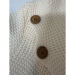 Kate and Sam Overlap Sweater Women’s L Ivory Cowl Neck‎ Waffle Knit Cape Split Brown Size L Photo 5