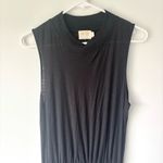 Nation Ltd  Barrett Dress Black Midi Sleeveless Smocked Sheer Tiered High Neck Photo 4