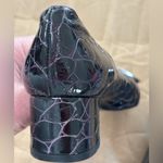 Stuart Weitzman Women’s Croc Embossed Black Leather Block Heel Pump Buckle Sz 8 Photo 6