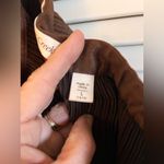 Coldwater Creek  Faux Suede Chocolate Brown A-Line Maxi Skirt side zip L Photo 5