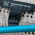 Inc international  Concepts Women Sweater Large Brown Poncho Open Knit Photo 2