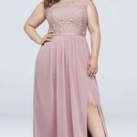 David's Bridal David’s Bridal Bridesmaid Gown Homecoming Prom Dress Size 10 Pink Formal Photo 0