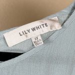 Lily White Boho Cottagecore Pullover Blouse 2X Soft Rayon Blue Lace Feminine Nautical Beach Photo 2