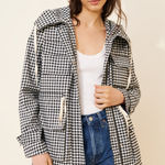 Avec Les Filles NWT  Gingham Water Repellent Hooded Jacket Photo 0