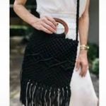 Danielle Nicole  Black Woven Macrame Bag Photo 3