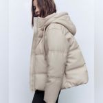 ZARA EXQUISITE Man-Made Leather PUFFER JACKET XS Photo 2