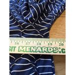 Chico's Zenergy Tunic Top Size 1 Blue White Striped Shark Bite Hem Pleated Photo 3