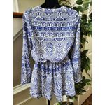 Freeway Apparel Boutique Freeway Women's Blue & White Polyester Long Sleeve Round Neck Romper S Photo 6