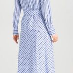 Cinq à Sept Marcella Asymmetrical Shirt Dress Blue Size 6 Photo 1