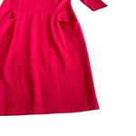 J. McLaughlin  Bold Red Sheath Dress Knee Length 3/4 Sleeves Knit Size Small Photo 3