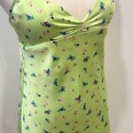 ZARA SATIN GREEN FLORAL MINI DRESS Photo 8