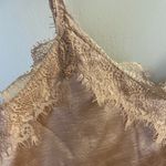 Forever 21 Womens Tank Top Camisole S Small Beige Brown Silky Lace V Neck Trim Photo 2