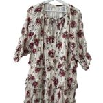 POL  Romantic Floral Print Tiered Ruffled Trim Dress M Photo 5