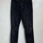 AGOLDE Black Denim Nico High Rise Distressed Crop Jeans Sz 26 Photo 1