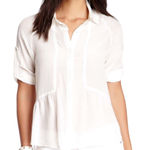 Line and Dot  white silk back cutout blouse XS new‎ Photo 0