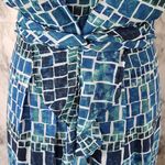 ECI  tonal blue chiffon ruffle trim dress size 14 Photo 2