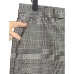 ZARA  Checkered Plaid High Rise Trouser Dress Pant Belt Loops Cuffed Hems 4 Grey Photo 8