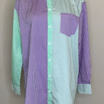 Solid & Striped Colorblock Shirt Coverup Sz XS Green Purple White NWOT Photo 0