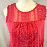 Red Camel Pink lace yoke detail cotton top size medium Photo 1