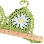 Cider  Crochet Daisy Halter Crop Bralette Top Size L Green Festival Hippie NEW Photo 7