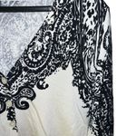 Josephine Chaus  ecru and black boho print light weight cardigan size medium Photo 6