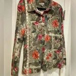 Caribbean Joe Women’s Floral Paisley Button Down Tropical Coconut Buttons Size M Photo 6