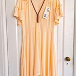 pitusa • Inca midi dress beach coverup sheer orange cheetah pattern resort Photo 1