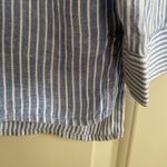 J Jill love Linen Essential Long Sleeved Button Down Blue White Shirt Sz SMALL Photo 3