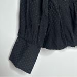 Something Navy  Black Jacquard Dot Long Sleeve Blouse Size Medium Photo 7