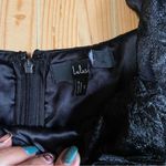 Lulus NWOT Masterfully Eloquent Black 3D Floral Mini Dress Photo 8