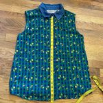 Rhythm Blue Vintage 90s Checker Flower Green Sleeveless Denim Size Medium Photo 3