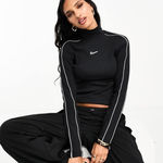 Nike Streetwear Mock Neck Long Sleeve Tshirt Size Large Black Photo 0