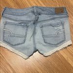 American Eagle Outfitters Light Blue Distressed Jean Shorts shortie size 4 Photo 4