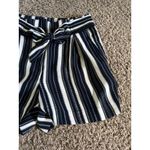 H&M Women's Navy Blue White Paper Bag Waist Shorts Size 10 Photo 2