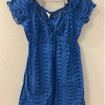 La Blanca  BY ROD BEATTIE Blue BOHO MINI DRESS COVER UP WOMENS Small‎ Photo 0