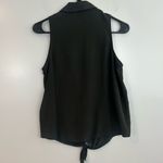 Equipment  100% Silk Black Sleeveless Button Down Tie Waist Blouse Size XS Photo 6