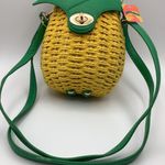 Flashbacks Pineapple Cute Purse 9” Length Green Leaf And Yellow Design Multiple Photo 2