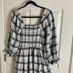 Madewell  Lucie Elbow-Sleeve Smocked Mini Dress in Lebaum Plaid Size Medium Photo 6